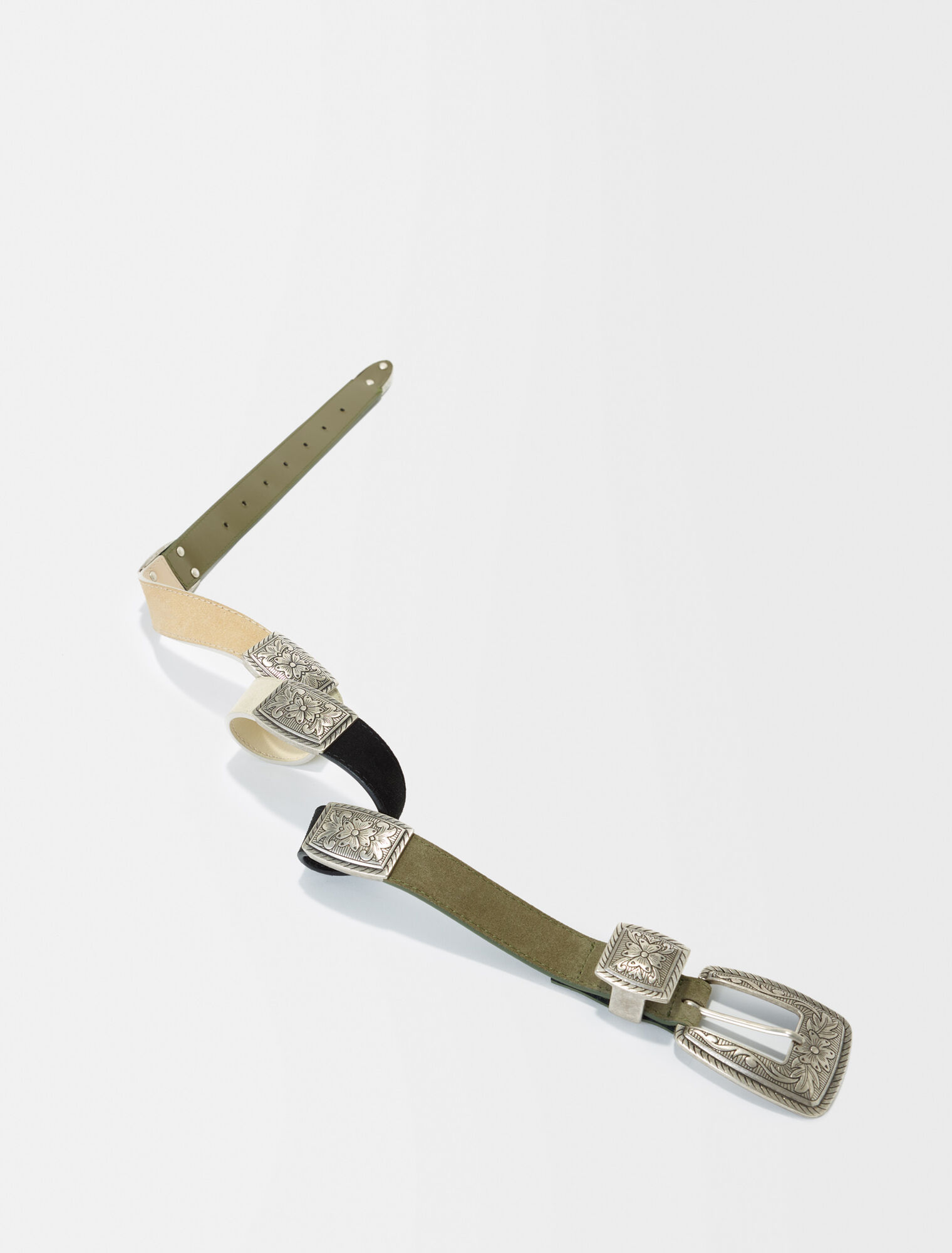 Suede leather belt