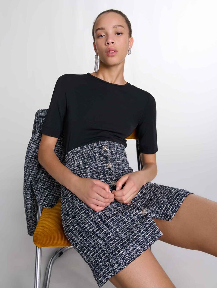 2-in-1 tweed dress