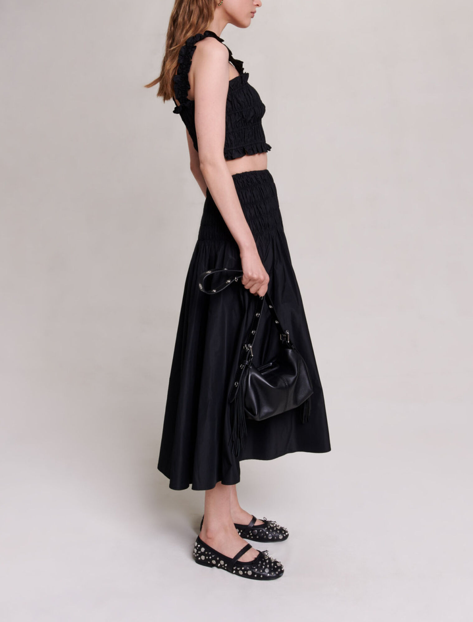 Smocked maxi skirt