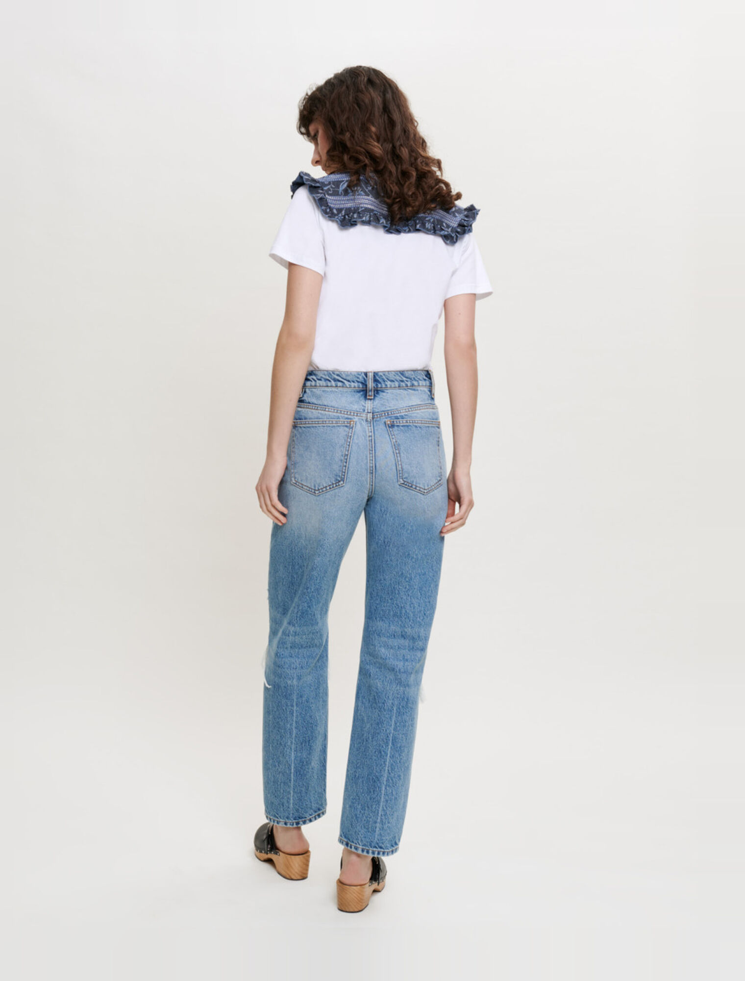 Mixed-material tee-shirt