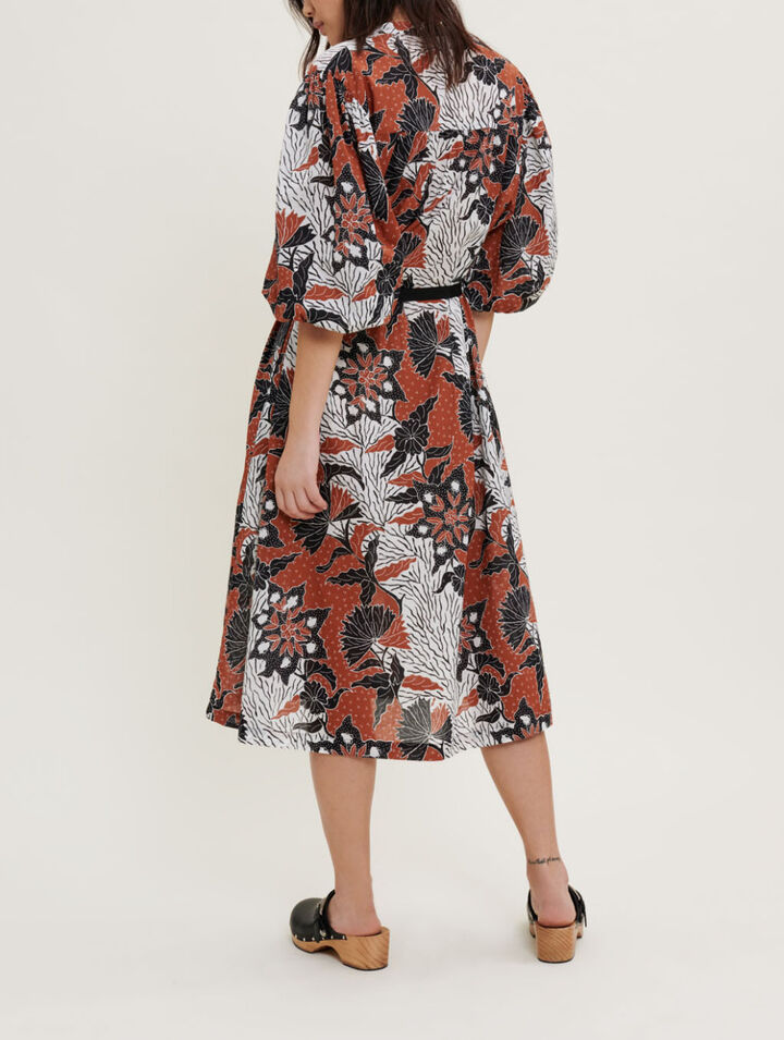 Printed cotton voile dress