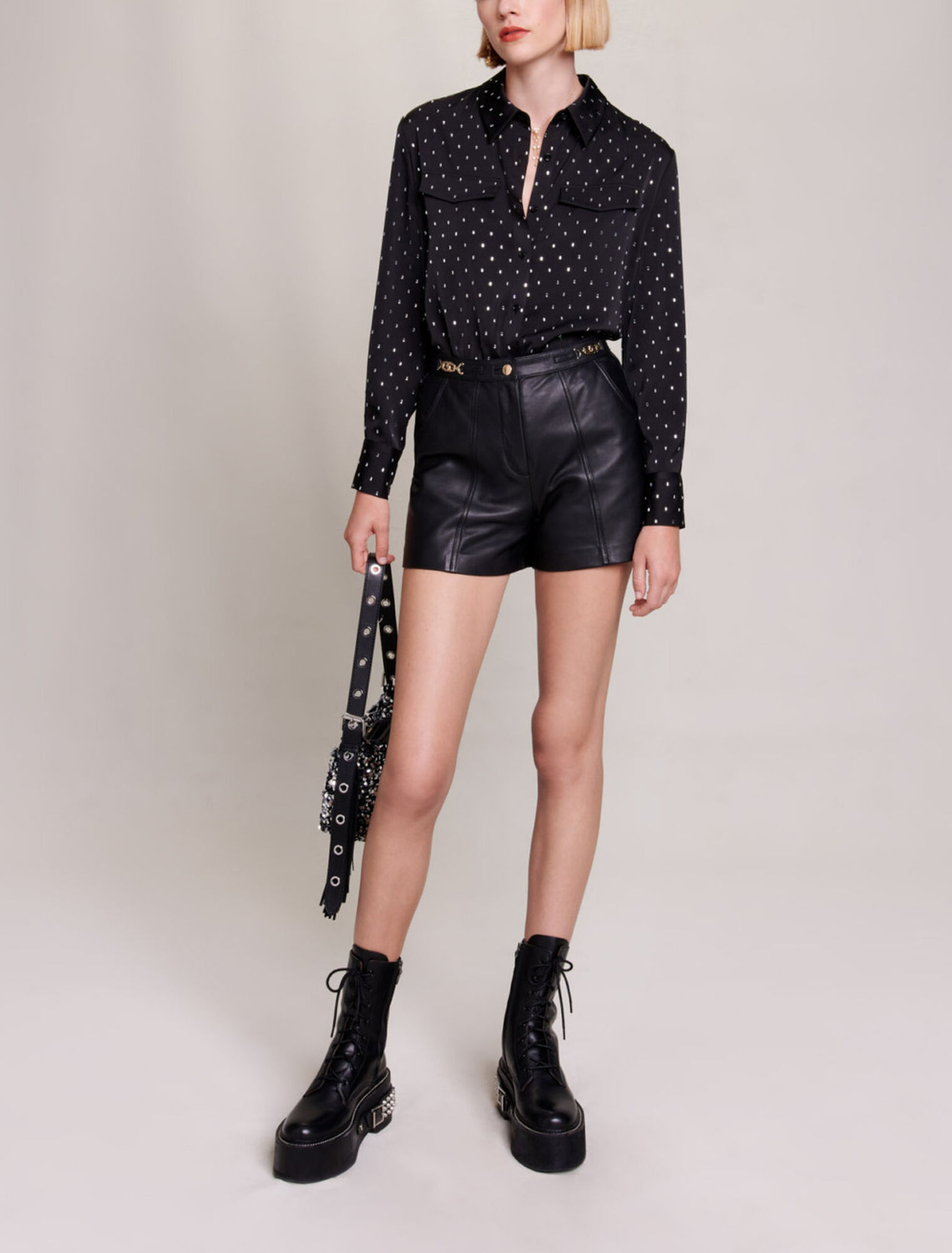 Leather shorts