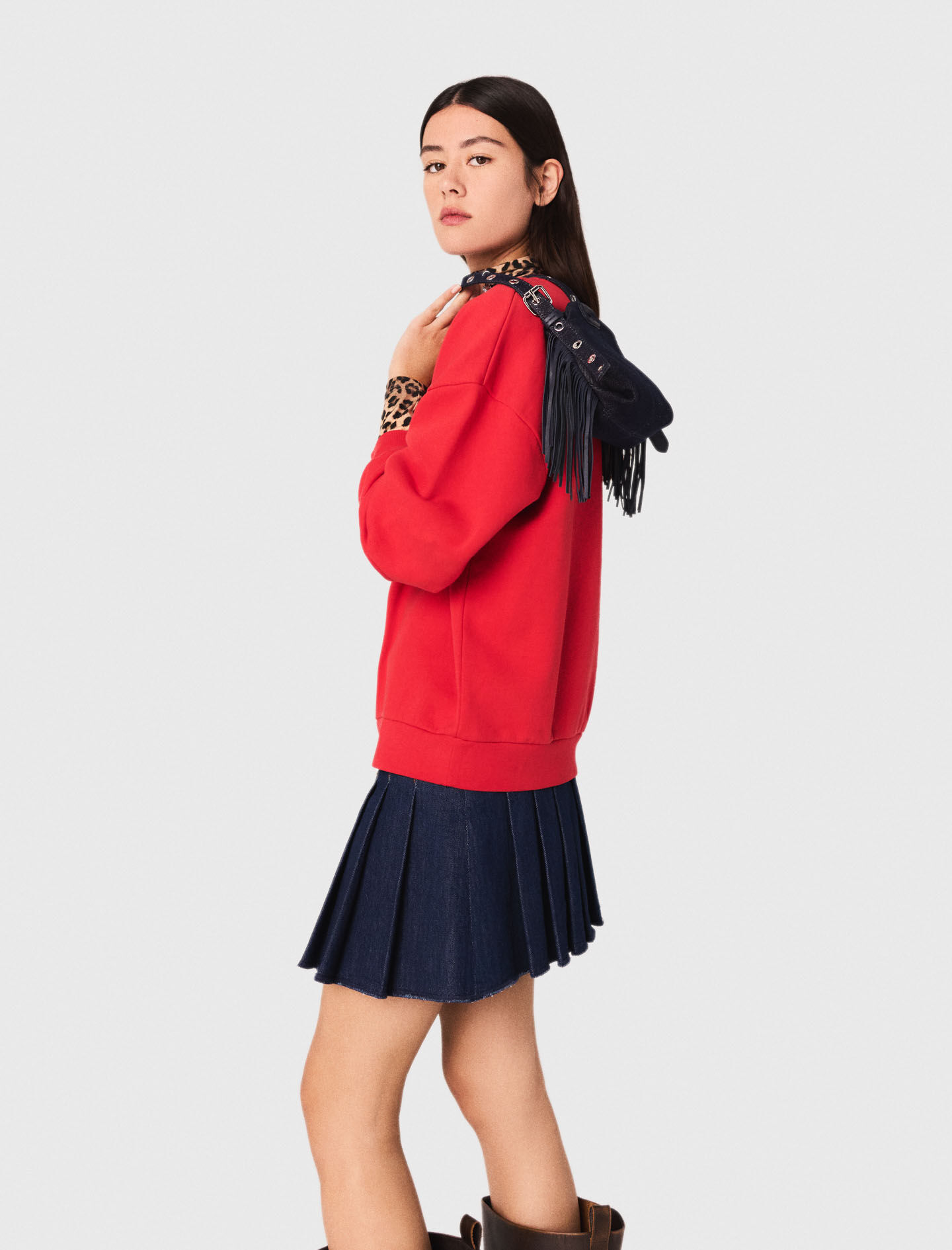 PARIS NY lettering sweatshirt Red for Women | Maje