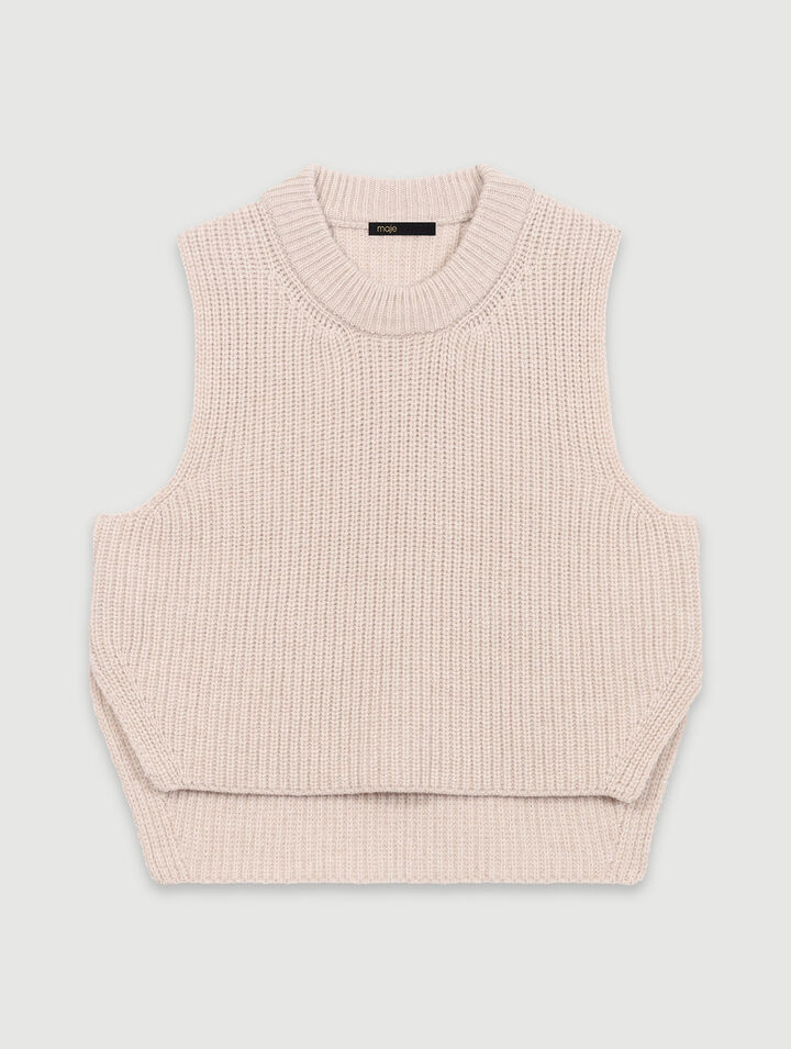 Sleeveless wool jumper