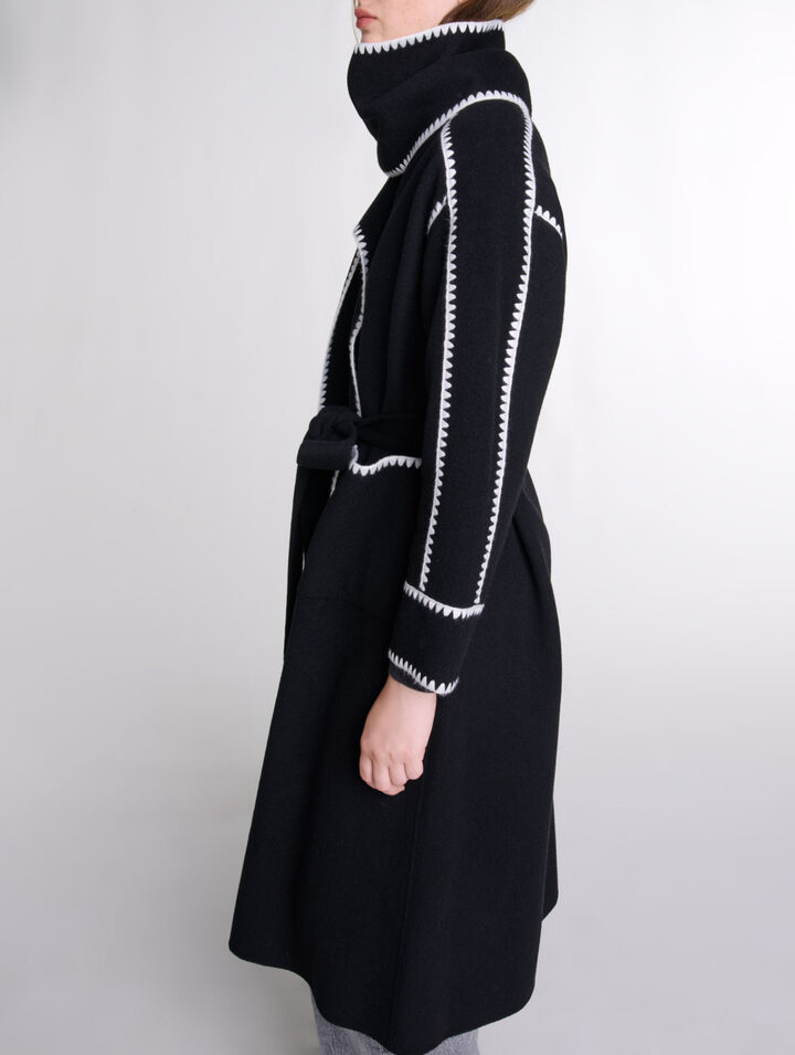 Two-tone double-faced coat