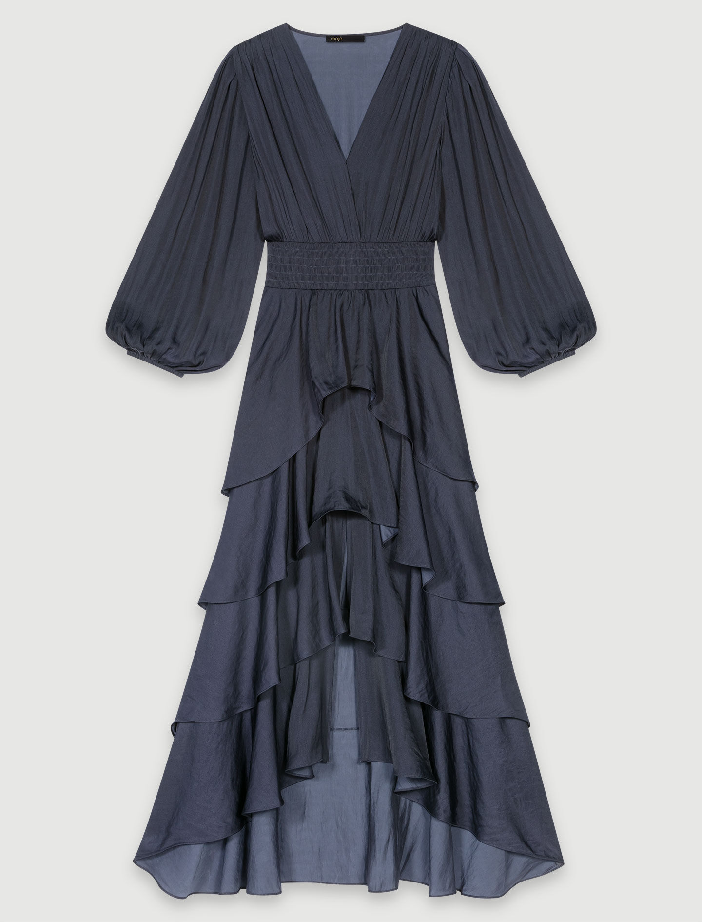 Maje floral maxi dress with ruffles deals