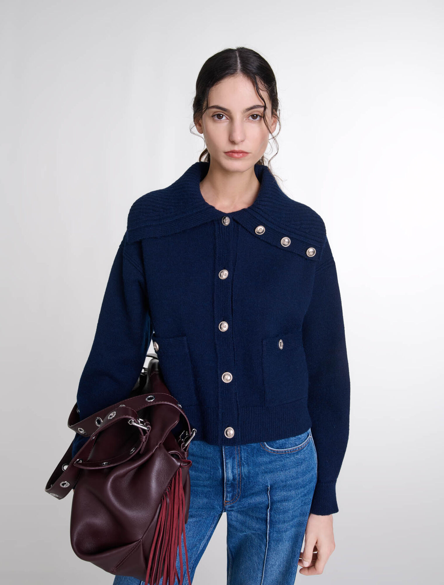 Wool-blend cardigan