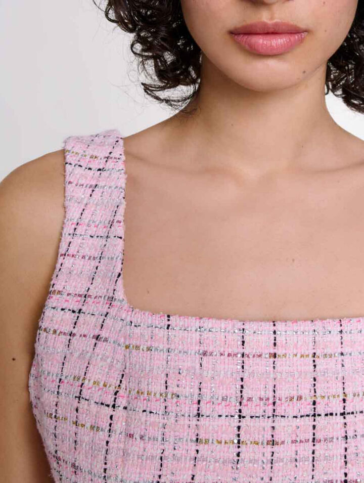 Sleeveless tweed dress