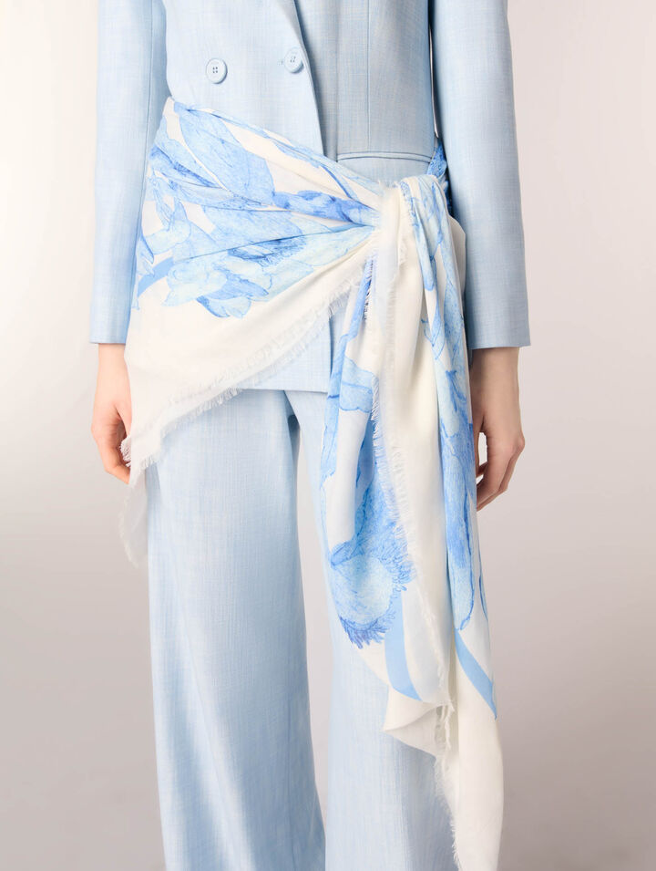 140x140 Watercolour theme shawl