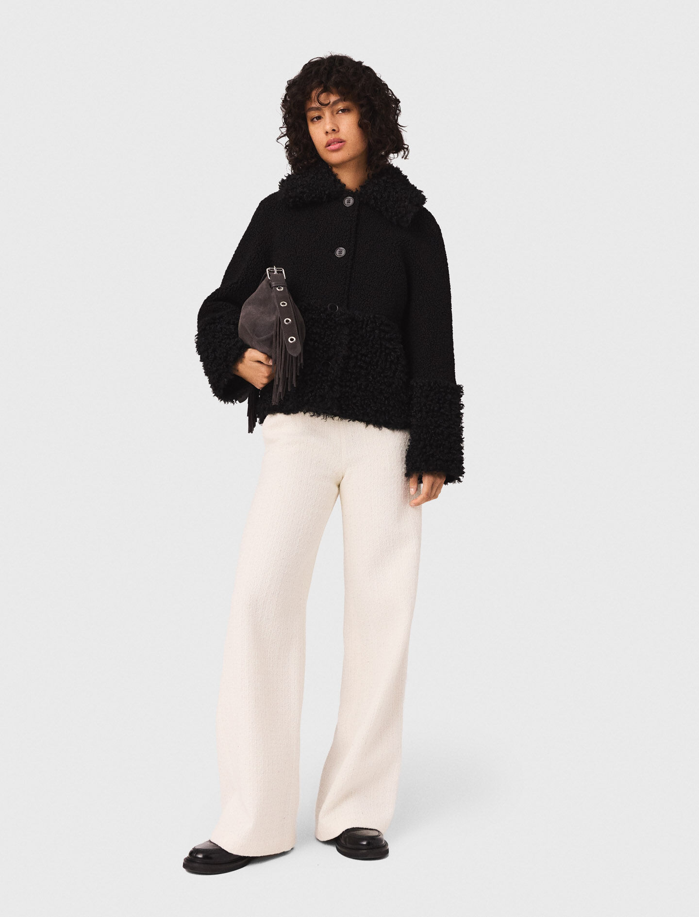 Curly jacket Black / Gray for Women | Maje