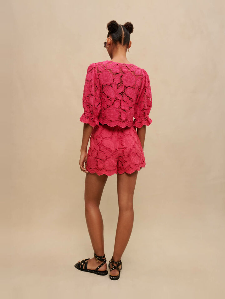 Openwork short shirt