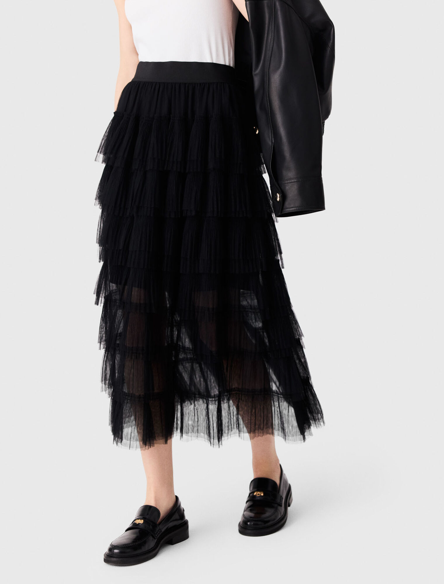 Tulle midi skirt