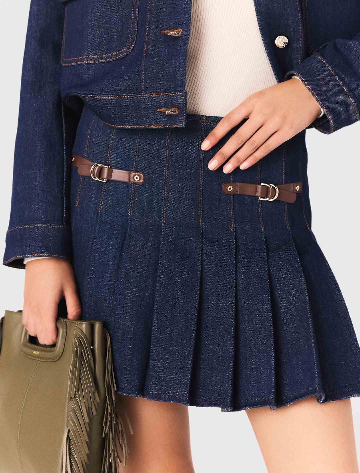 Short denim skirt with lining Blue for Women | Maje