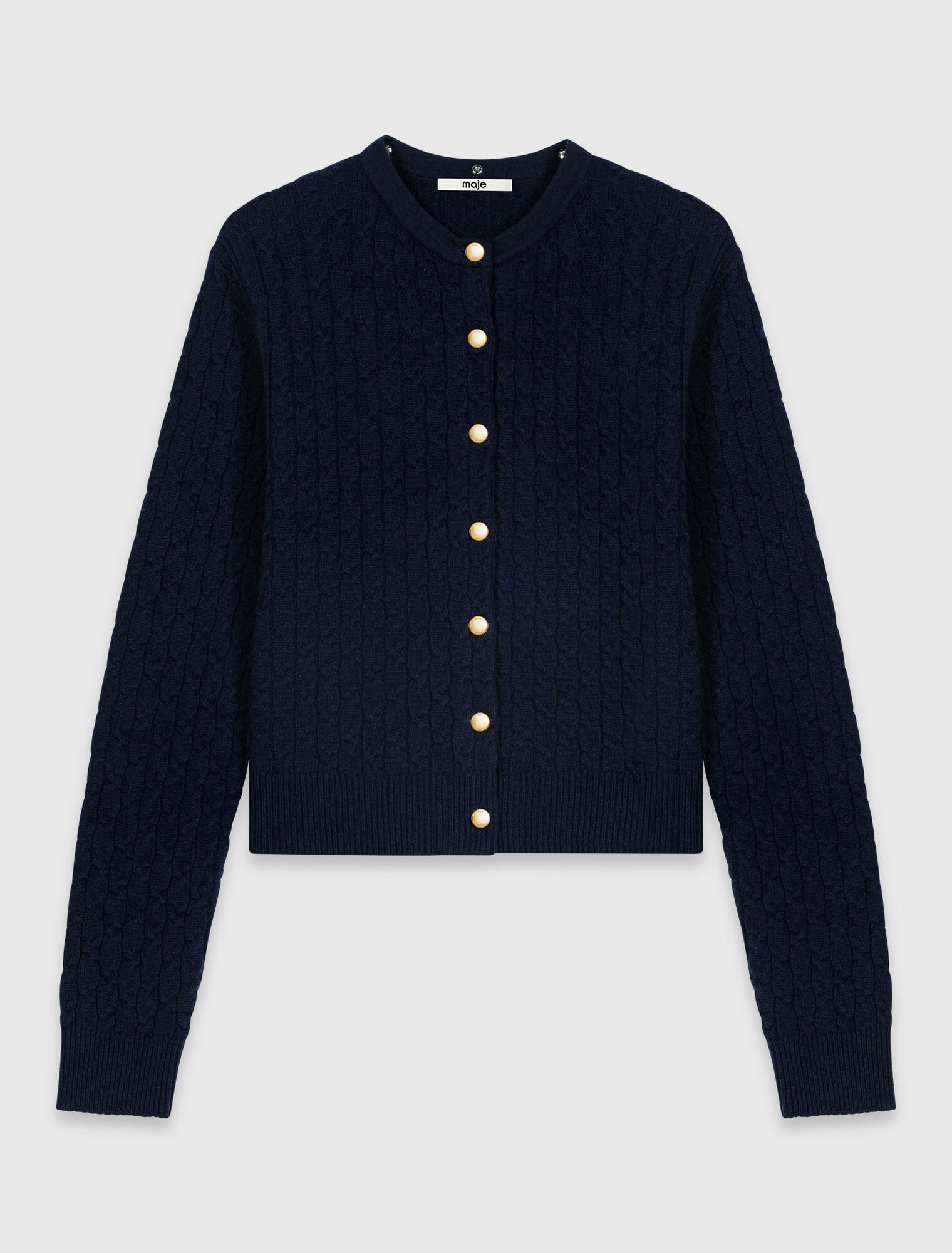 Cardigan with poplin collar
