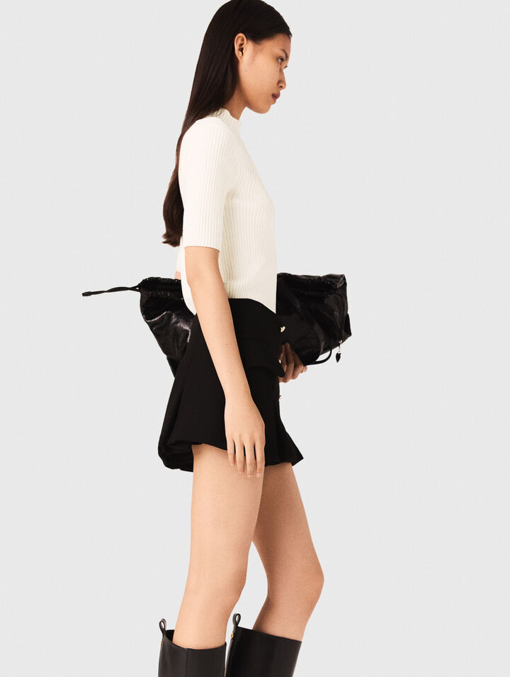 Cotton and silk ribbed top