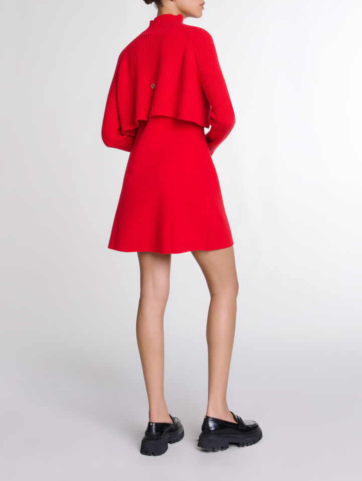 Knit 2-in-1 short dress