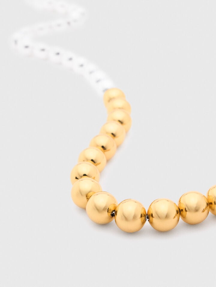 Two-tone pearl necklace