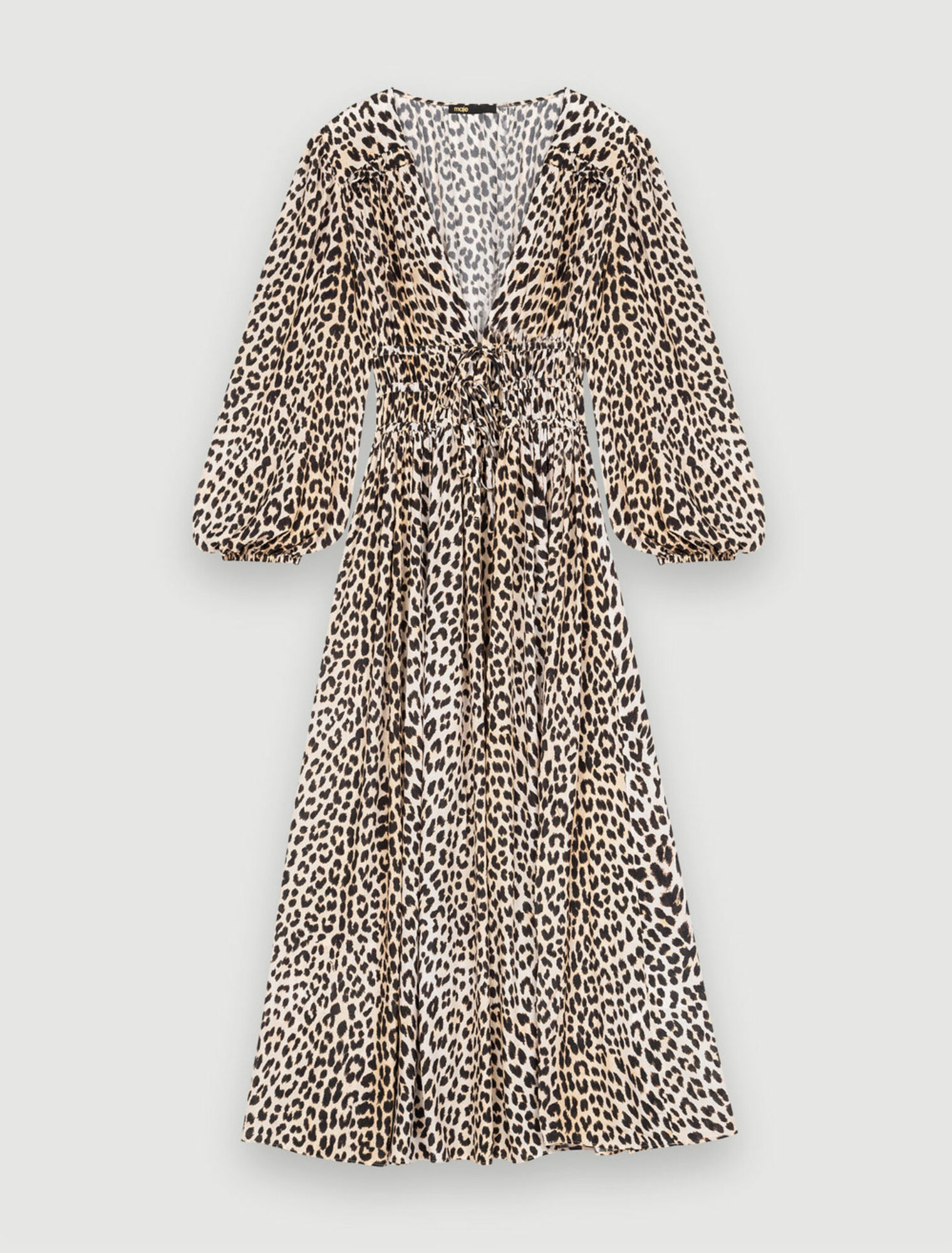 Leopard-print viscose maxi dress