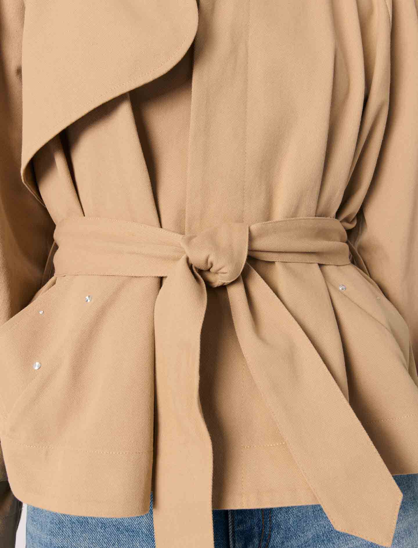 Short studded trench coat - Short coats | Maje
