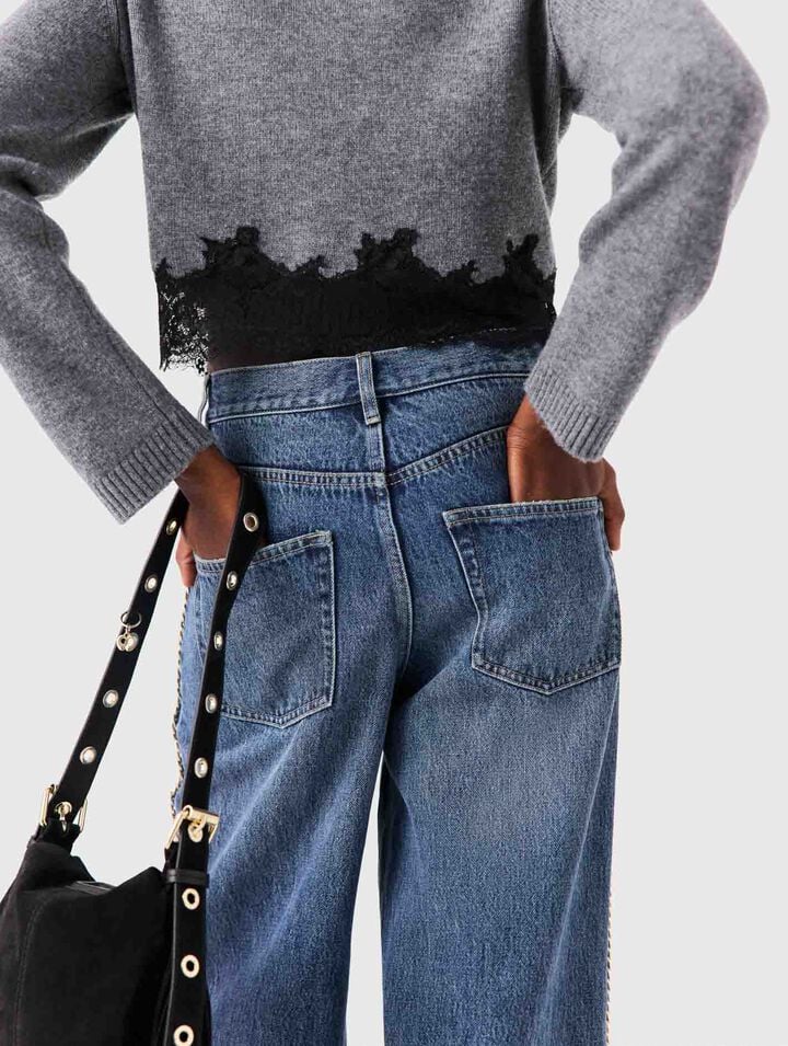 Wide-leg jeans with chains