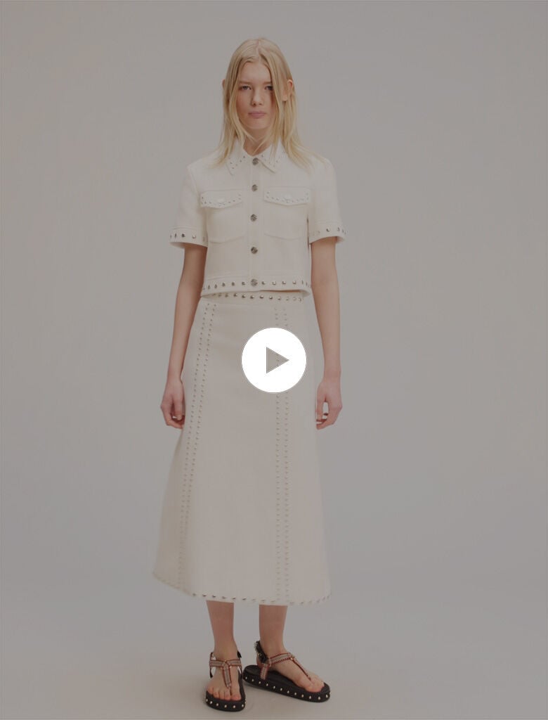 muguet stand collar midi coat  (ivory） muguet stand collar midi coat (ivory）