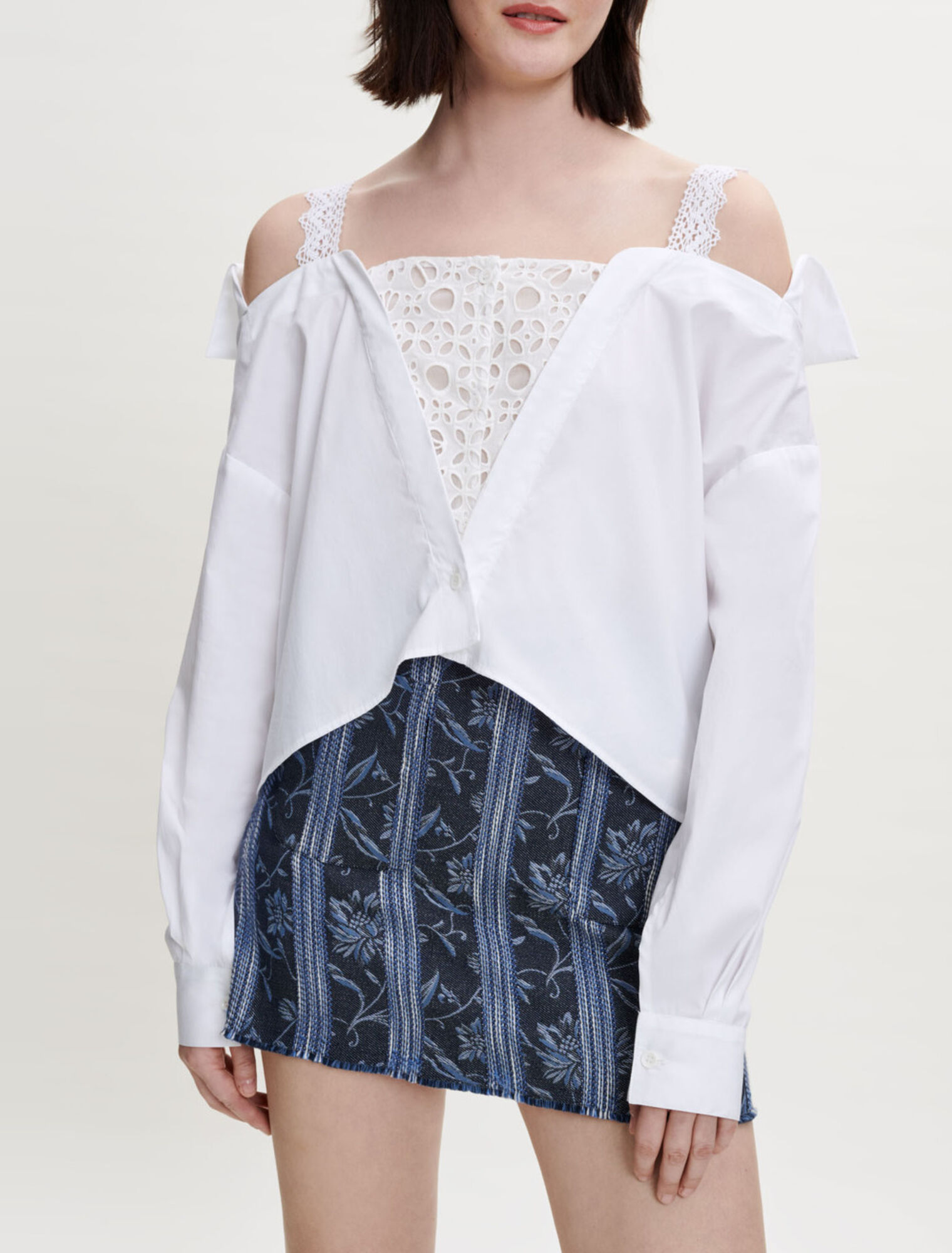 Trompe l'oeil lace shirt