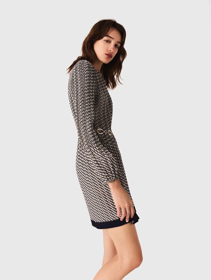 Patterned pleated dress