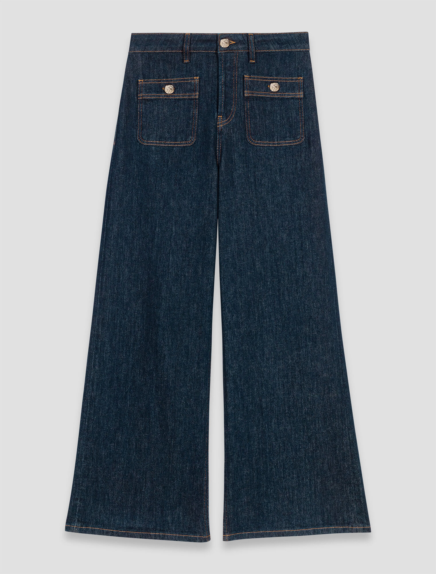 Wide jeans with patch pockets
