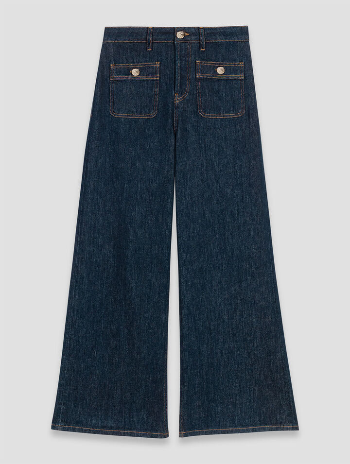 Wide jeans with patch pockets