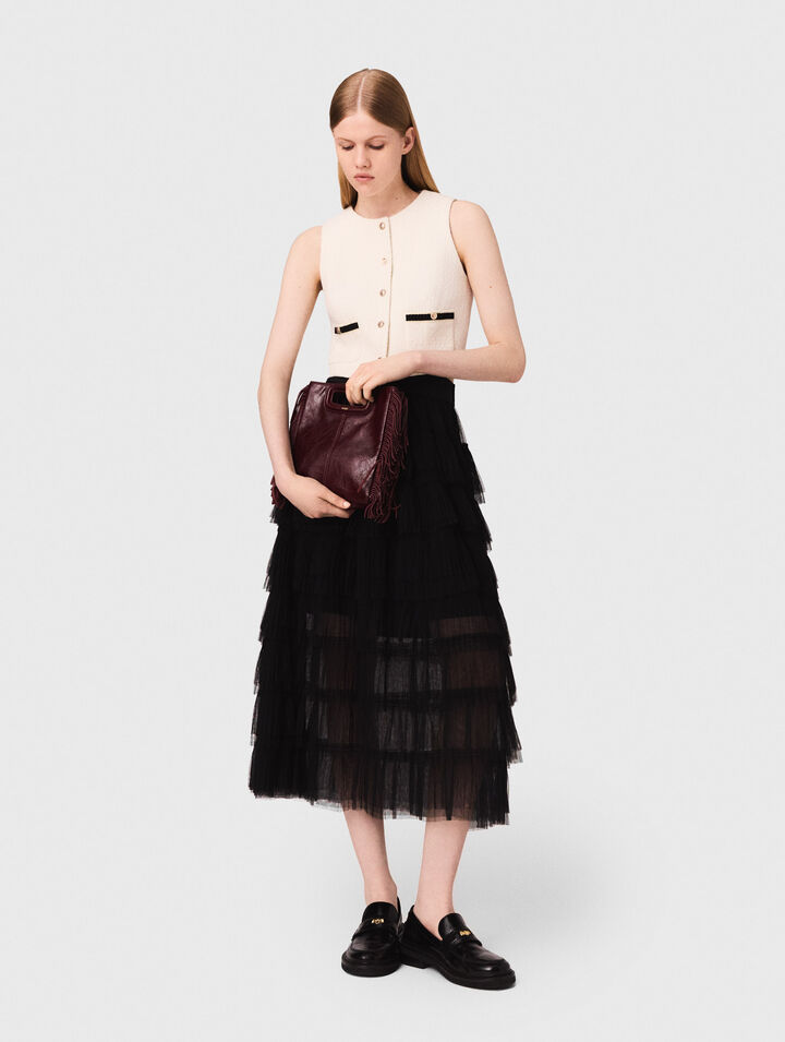 Tulle midi skirt