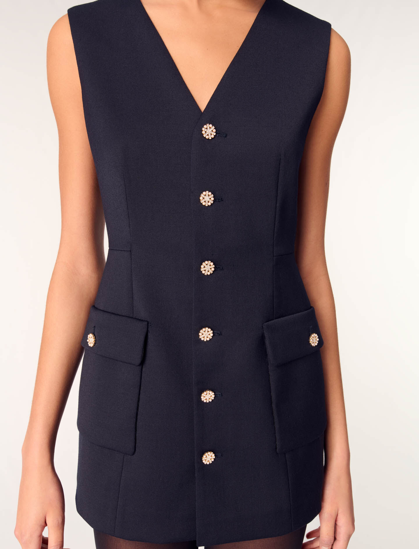 【匿名配送】ローブブラン　Double-belted Melange Dress Double-belted Melange Dress – L'AUBE BLANC