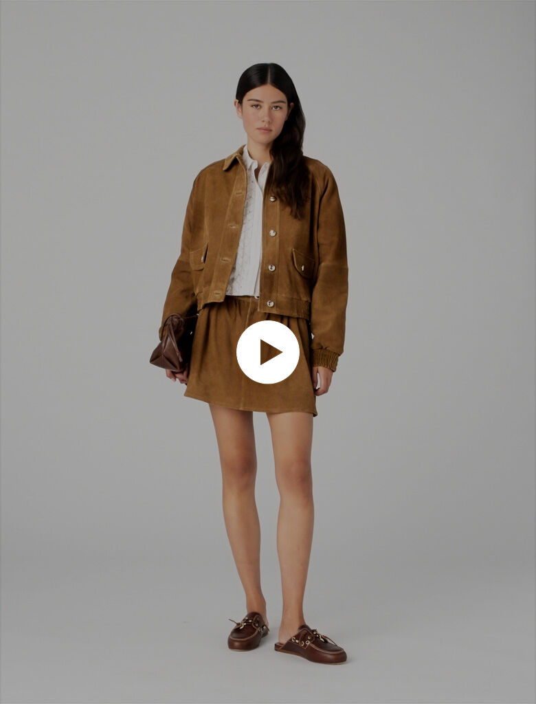 Suede jacket Camel for Women | Maje