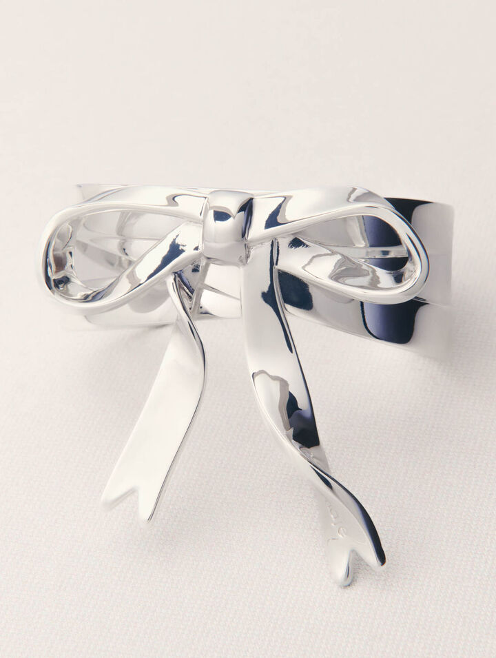 Silver bow cuff
