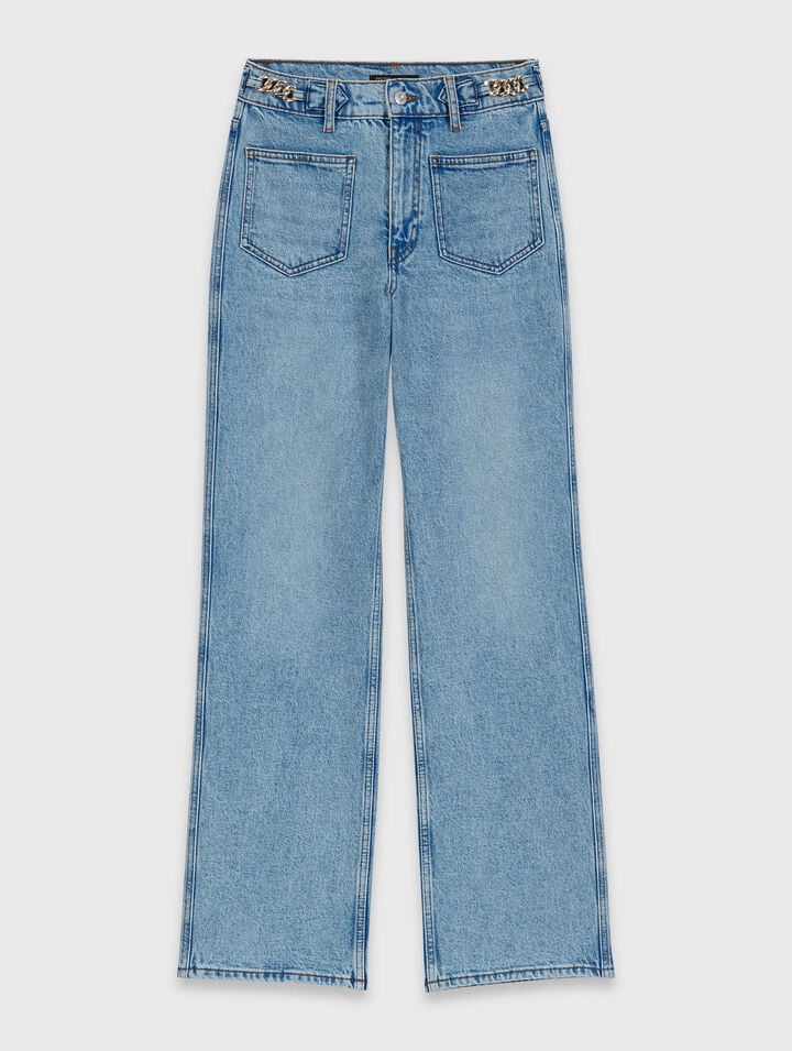 Straight jeans with chains