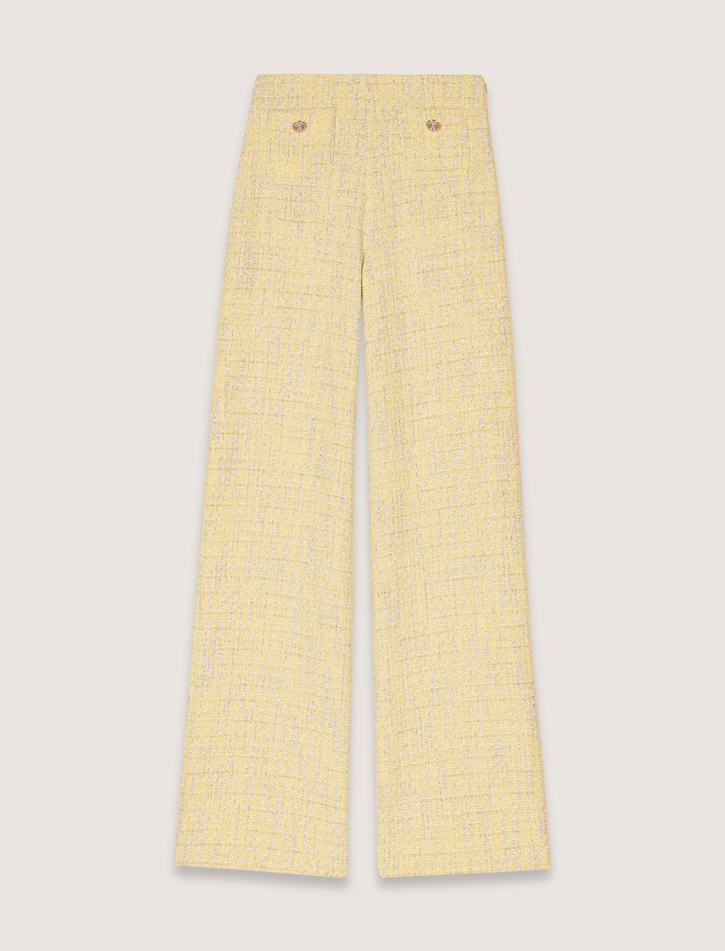 Straight-leg tweed/lurex trousers Yellow / Orange for Women