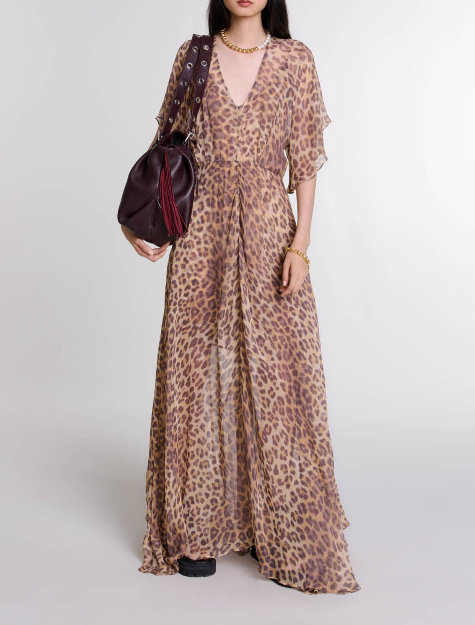 Leopard-print maxi dress