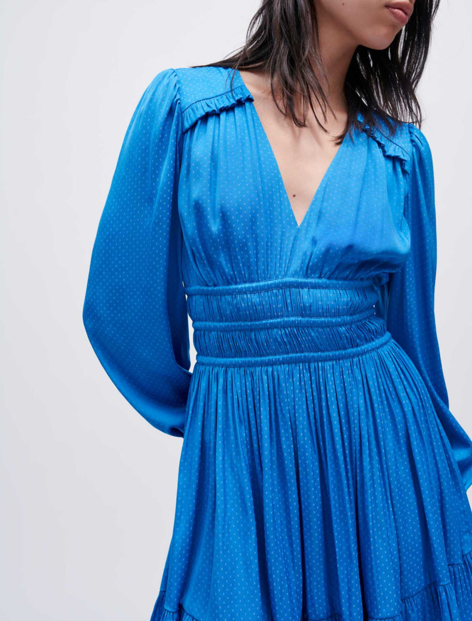 Ruffled satin dress