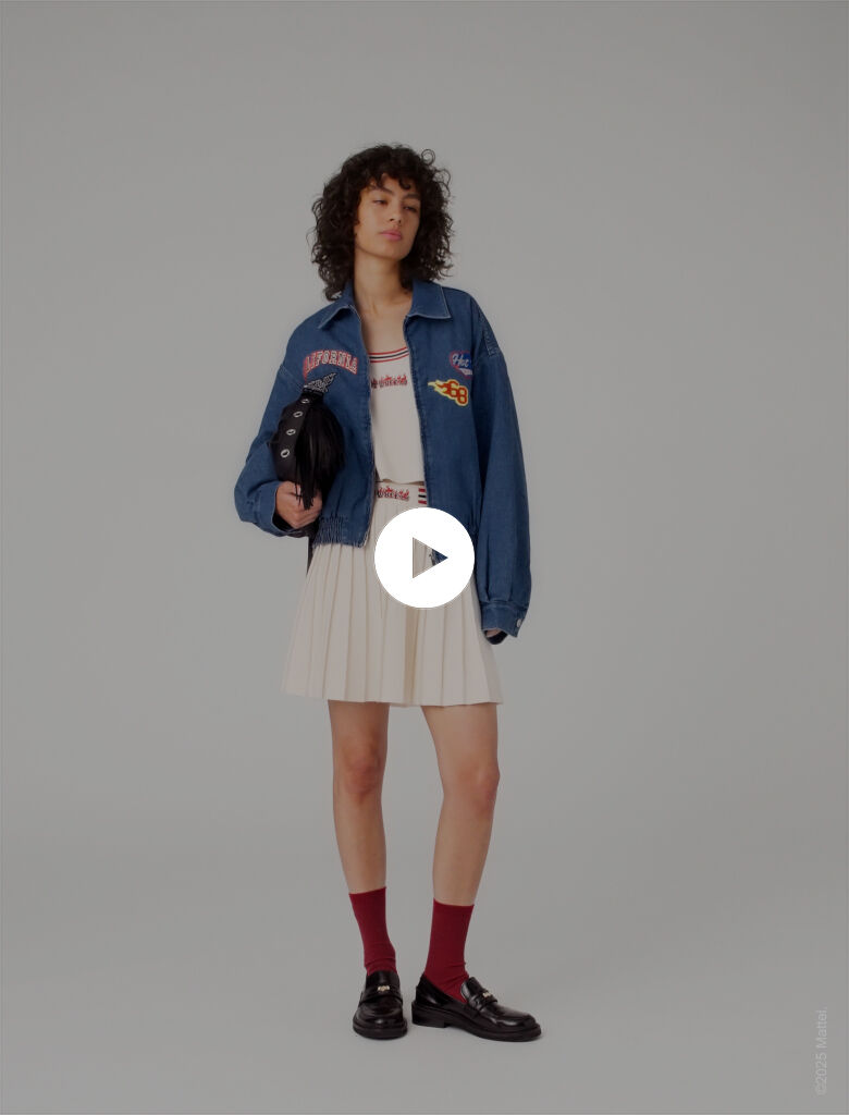 Oversized embroidered denim jacket Blue for Women | Maje