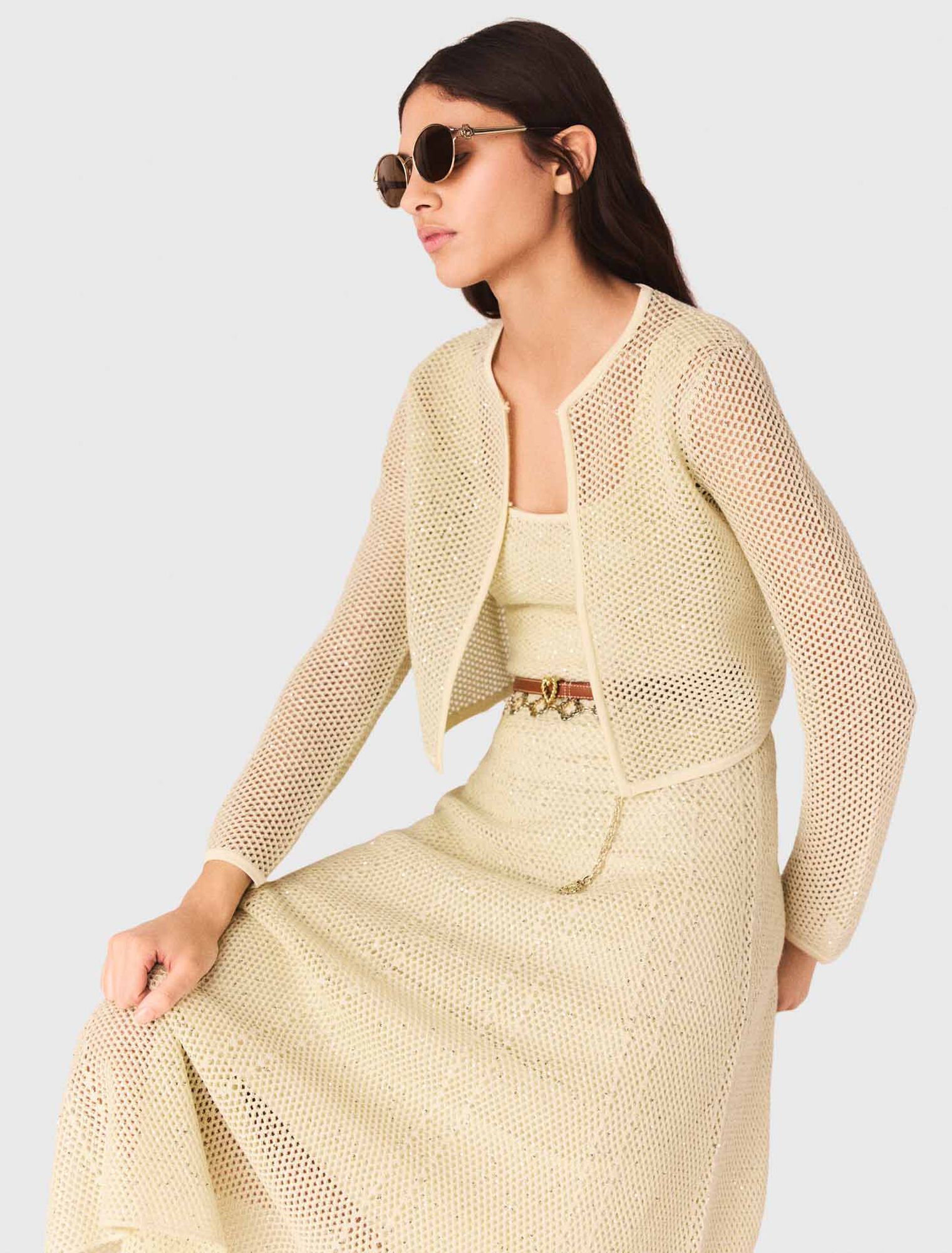 Rhinestone knit cardigan