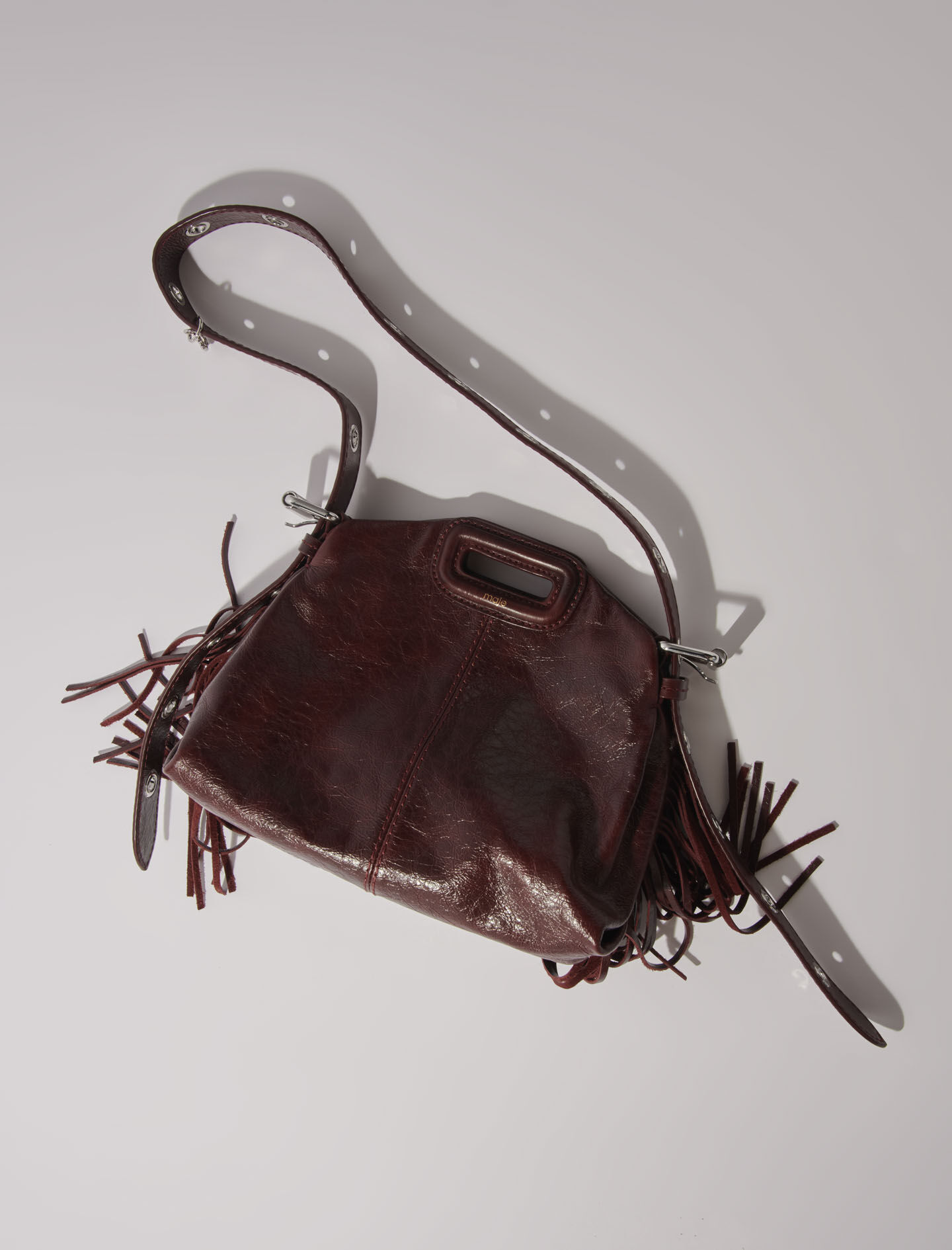 Crackled leather Miss M Mini bag - Miss M Mini | Maje Crackled leather Miss M Mini bag - Miss M Mini | Maje
