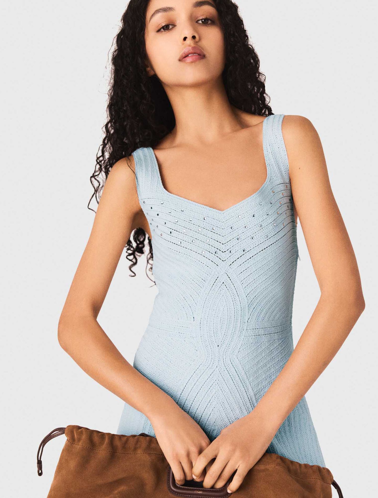 Crochet dress with removable lining