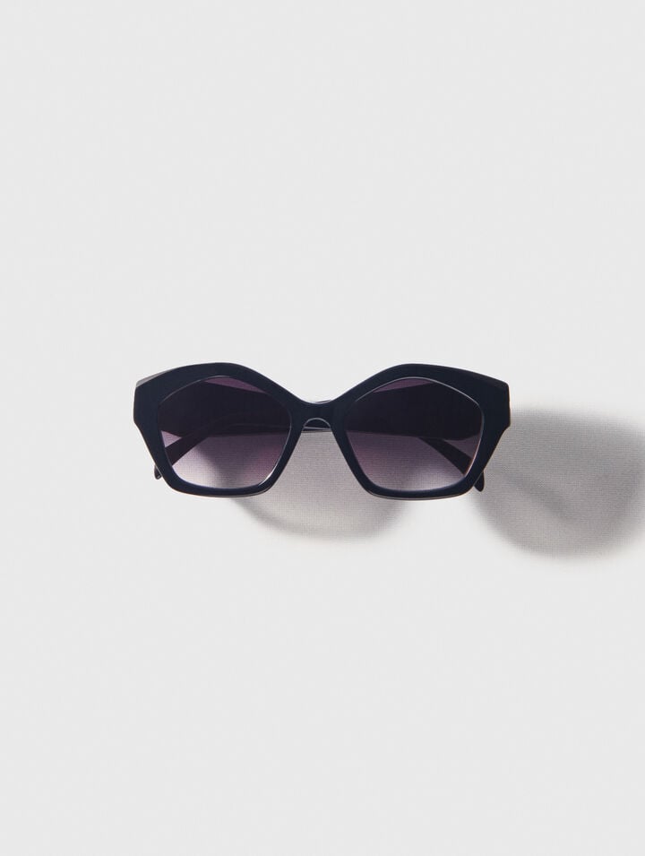 Black acetate cat-eye glasses