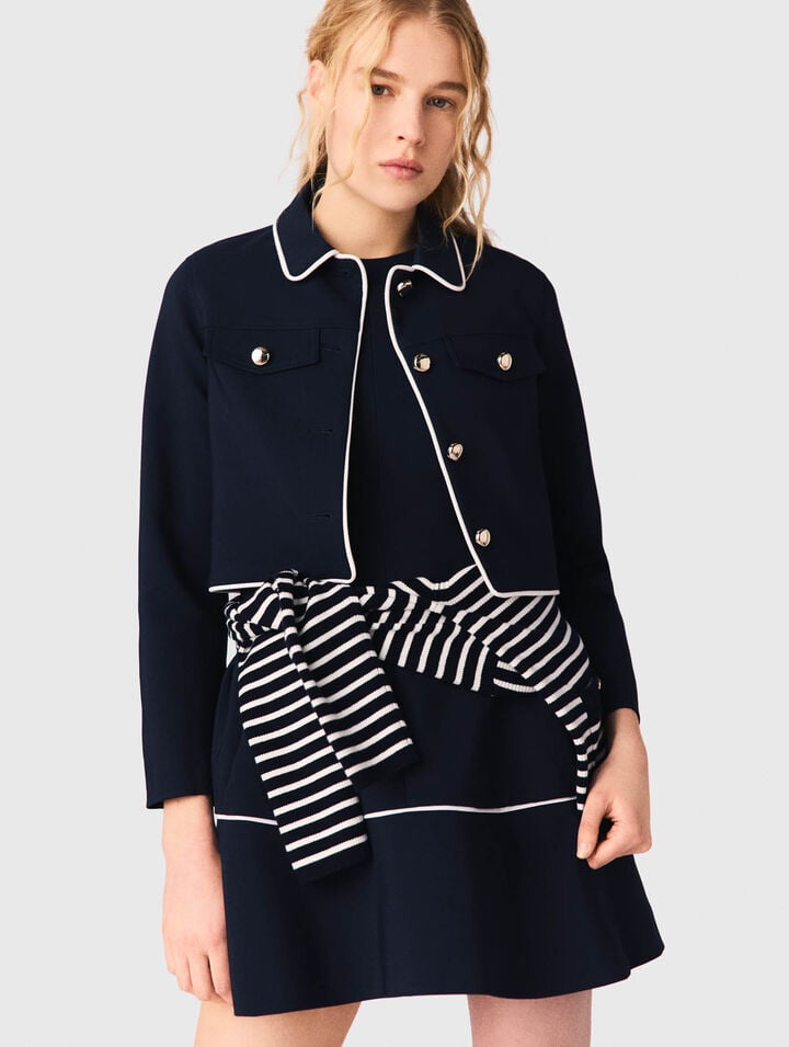 Short jacket with contrast trim