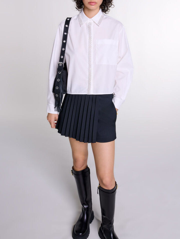 Beaded cropped shirt