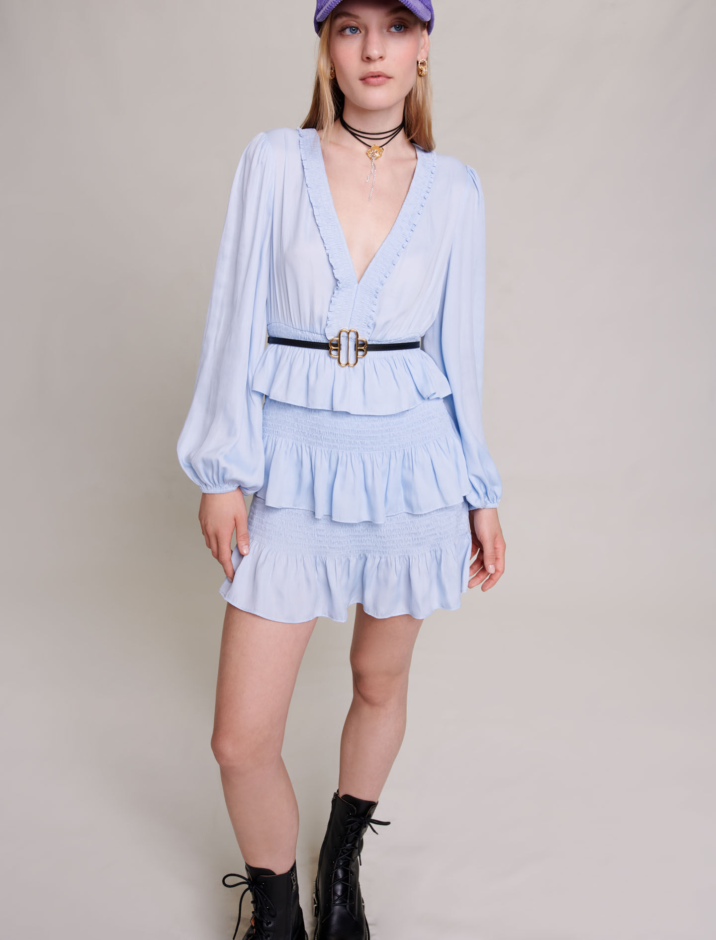【みいひ】LE'RURE dress (ブルー) みいひ様専用】LE'RURE dress (ブルー)