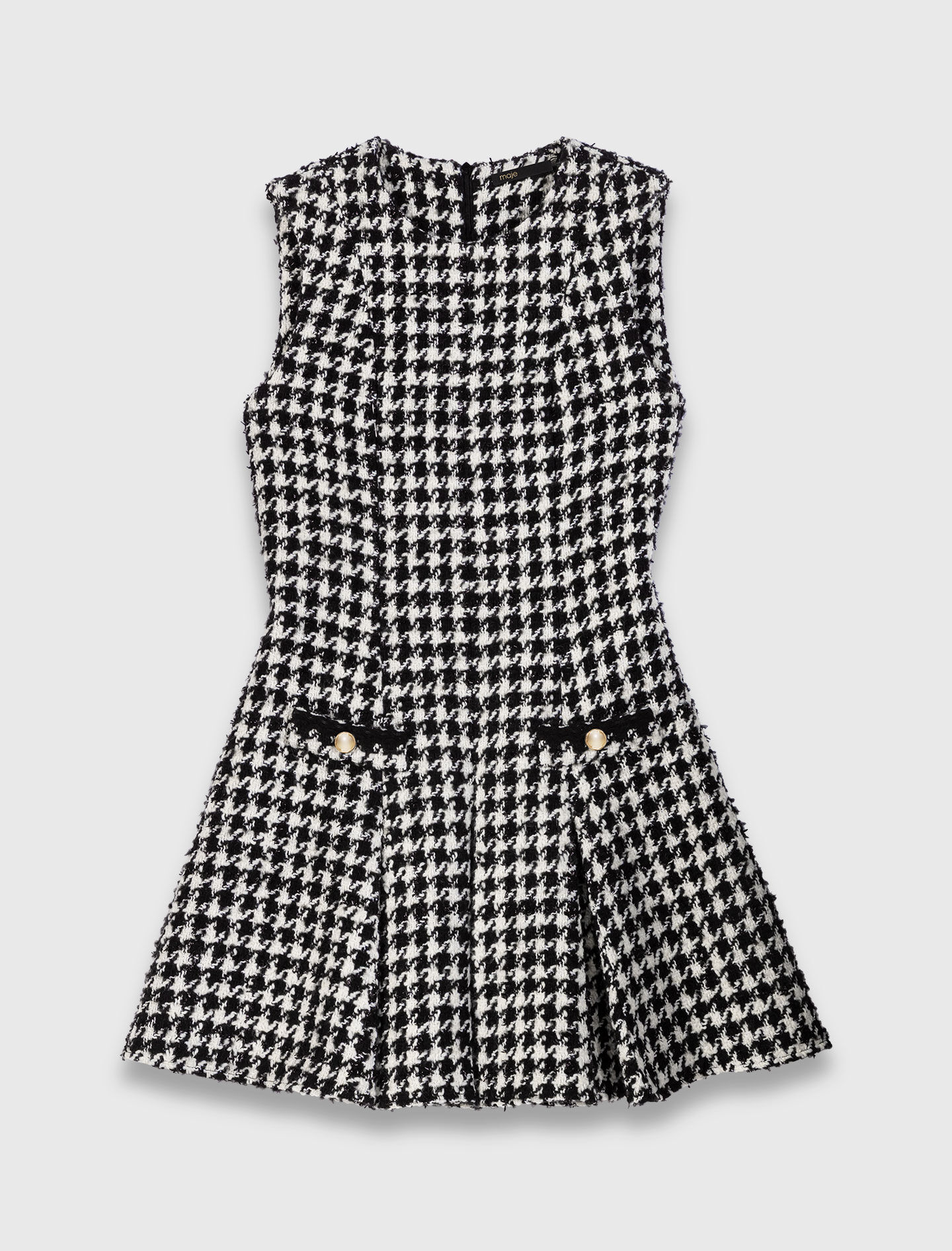 T-MAJE Flared houndstooth tweed dress Bicolor for Women | Maje