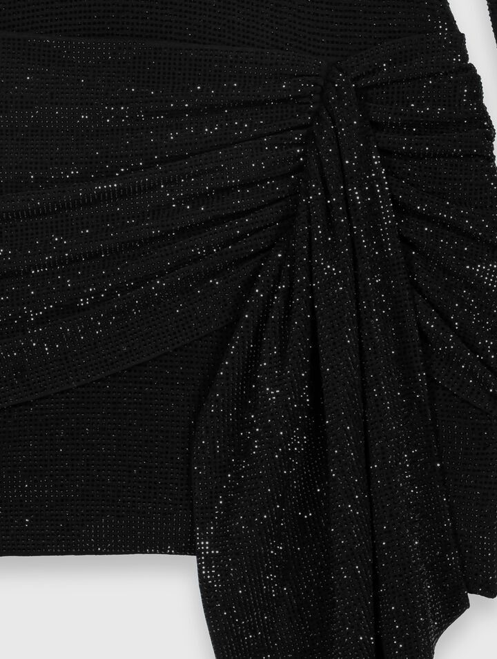 Short rhinestone dress with bow