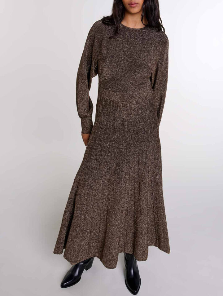 Shiny knit maxi dress