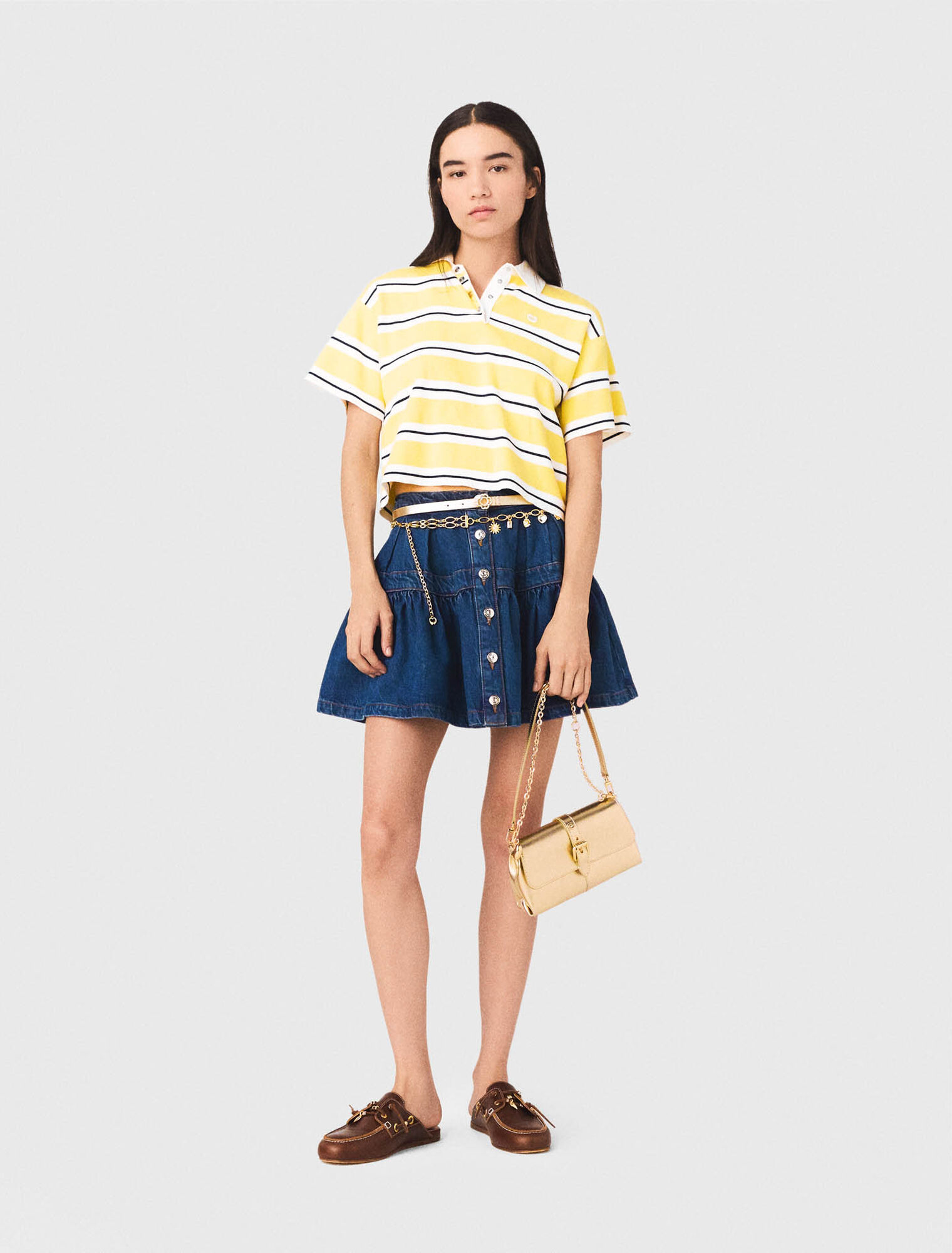 Striped short-sleeve polo