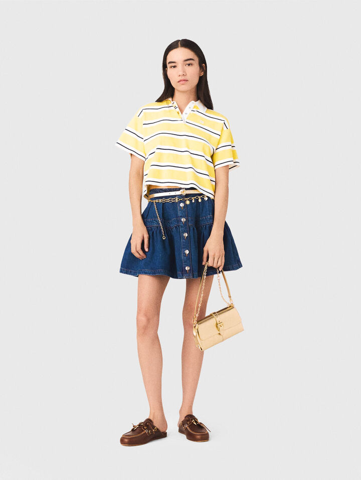 Striped short-sleeve polo